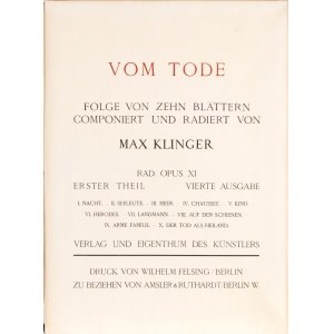 MAX KLINGER, MAX KLINGER Vom Tode I,