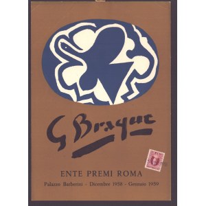 GEORGES BRAQUE, GEORGES BRAQUE Poster of Ente Premi Roma Palazzo Barberini, 1958