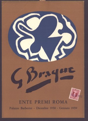 GEORGES BRAQUE, GEORGES BRAQUE Poster of Ente Premi Roma Palazzo Barberini, 1958