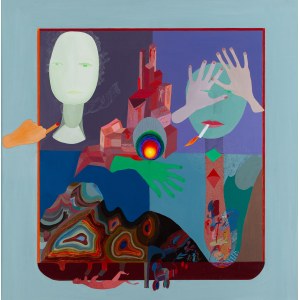 Ewa Kuryluk (ur. 1946, Kraków), Autoportret podwójny z pawim piórem, 1973