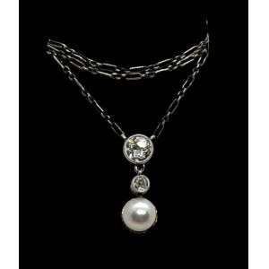 Pearl and diamond necklace