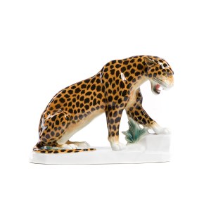 Porcelain figure Panther, Sitzendorf