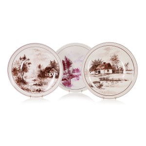 Set of three decorative platters, Porcelain and Table Porcelite Works Chodzież