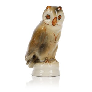 Figurine Owl, Porcelain and Table Porcelite Works Chodzież
