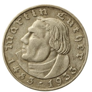 Germany, Third Reich, 2 marks 1933 D, Luther (523)