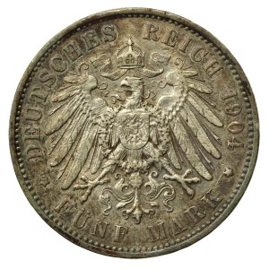 Germany, Saxony, 5 marks 1904 (598)
