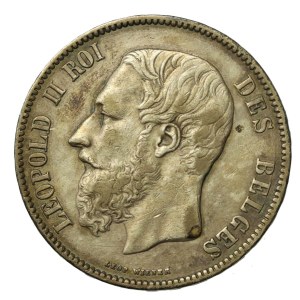 Belgicko, Leopold II, 5 frankov 1871 (602)