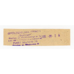 Recycled paper voucher, Wroclaw province 50 zloty 1985/85/86 (226)