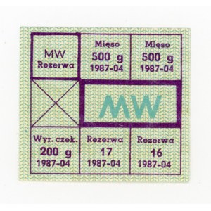 Supply card, April 1987 - MW (341)
