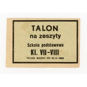 Notebook voucher, grades VII-VIII, 1982 (350)