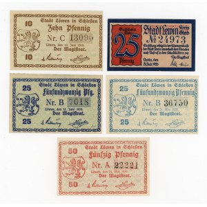 Lewin Klodzki, 10-50 fenig 1919/1920. total 5 pcs. (457)