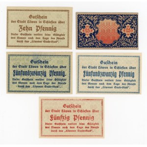 Lewin Klodzki, 10-50 fenig 1919/1920. total 5 pcs. (457)