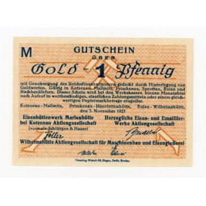 Chocianów/Kotzenau, 1 gold-pfennig 1923 (465)