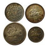 Lithuania and Latvia, set of 1-5 litas and 1 patch 1924-1936. total of 4 pcs. (669)