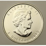 Canada, Elizabeth II, $5 2012 - Maple leaf, 1 oz. Ag 999 (888)