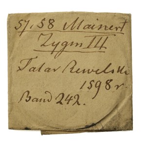 MAJNERT, Sigismund III Vasa, Revival thaler 1598 - Beyer print in tin (559)