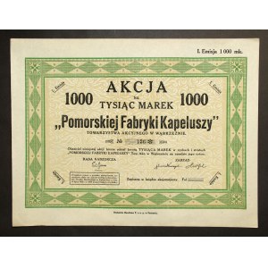Pomeranian Hat Factory, 1 em., 1000 marks (279)