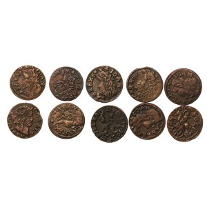 John II Casimir, Lithuanian boratines set 1660-1666. total of 10 pieces. (513)