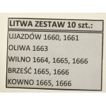 John II Casimir, Lithuanian boratines set 1660-1666. total of 10 pieces. (513)