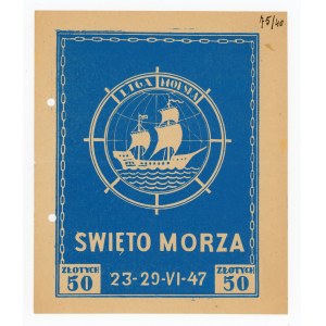 Brick - Maritime League - 50 zlotys for the organization of the Maritime Festival - 1947 (312).