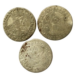 John II Casimir, a set of rarer sixpences. Total of 3 pcs. (660)