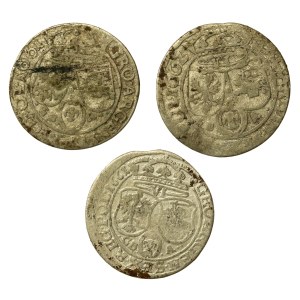 John II Casimir, a set of rarer sixpences. Total of 3 pcs. (660)