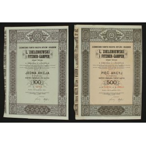 L. Zieleniewski et Fitzner-Gamper United Machine Factories..., Ensemble de 100 et 500 zl. 2 pièces au total. (728)