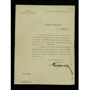 Pismo prezesa Banku Polskiego Stanisława Karpińskiego, 1924 r. (745)