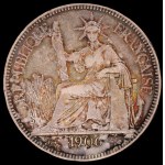 French Indo China. 1906 1 Piastre Silver