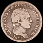 Italy. 1827 1 Lira Sardinia Silver