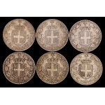 Italy. 1881-97 2 Lire 6 Pieces Silver