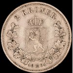 Norway. 1904 2 Kroner Silver