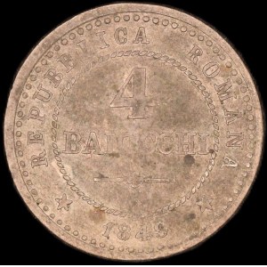 Vatican. 1849 4 Baiocchi