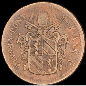 Vatican. 1850 1/2 Baiocco Pius IX
