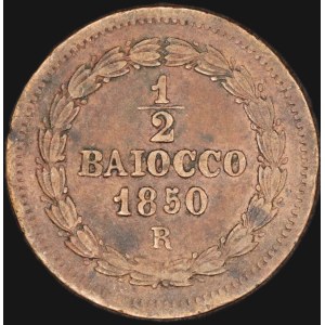 Vatican. 1850 1/2 Baiocco Pius IX