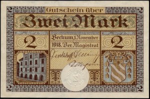 Deutschland. 1918 Beckum 2 Mark