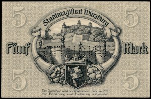 Deutschland. 1918 Würzburg 5 Mark