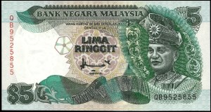 Malaysia. 1986 5 Ringgit