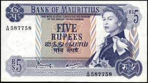 Mauritius. 1967 5 Rupien