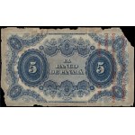 Panama. 1869 5 Pesos Colombian Independent State Banco de Panama