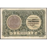 Poland. 1925 5 Zlotych Prefix F