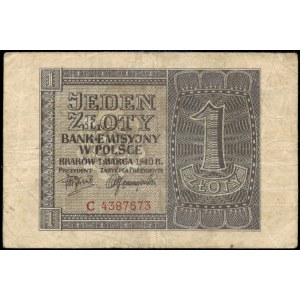 Poland. 1940 1 Zloty Prefix C