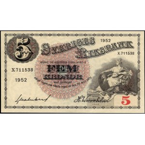 Schweden. 1952 5 Kronen