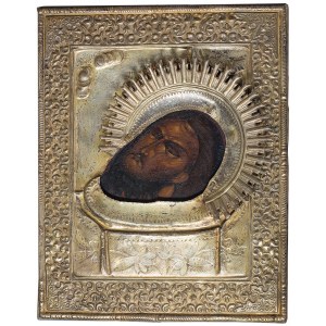 Ikona – Głowa Świętego Jana Chrzciciela na misie, Rosja, 2 poł. XIX w.