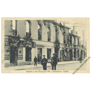 [KALISZ. Warszawska Street] Kalisch in der Kriegszeit 1914. warschauer Straße. Globus Publishing House, Ostrowo