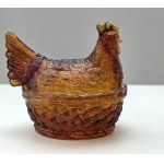 Design - Gallina di vetro - Bomboniera in ambra - Cecoslovacchia anni '70