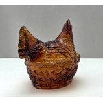 Design - Gallina di vetro - Bomboniera in ambra - Cecoslovacchia anni '70