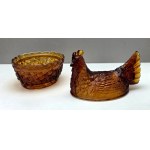 Design - Gallina di vetro - Bomboniera in ambra - Cecoslovacchia anni '70