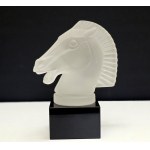 Curt Schlevogot - Glass sculpture , art deco horse head - Czechoslovakia 1st half of 20th century.