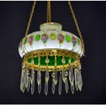 Bohemia crystal chandelier cut layered glass - Czechoslovakia 1960s